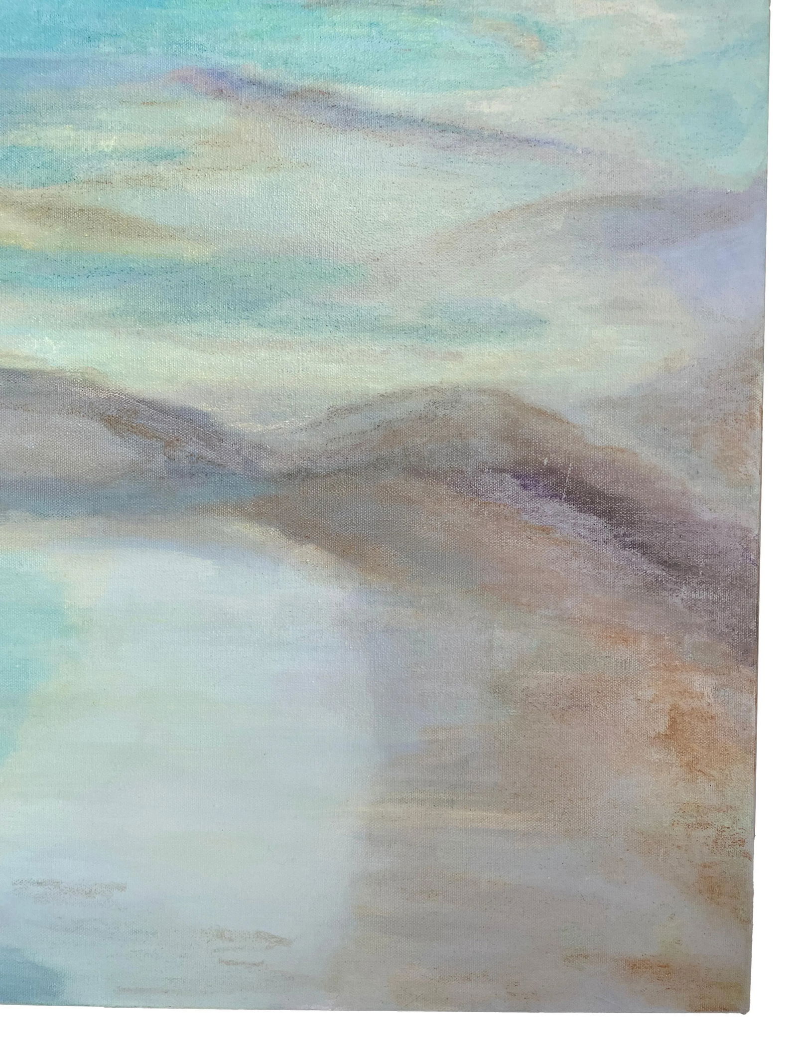 Coastal Contemporary Dreamscape - Large Abstract Seascape Painting in Cerulean Blue & Aqua Tones f - 9