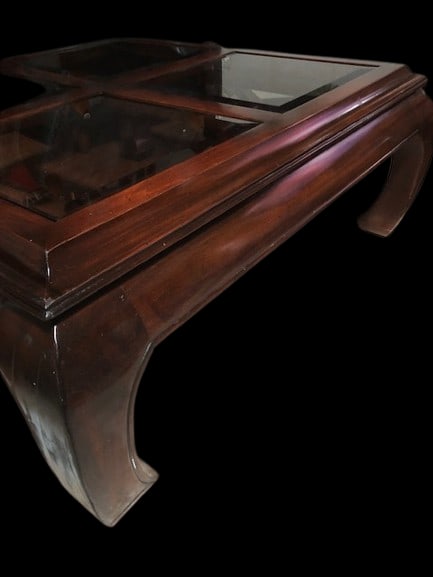 1960s Chinoiserie Chow Leg Ming Style Mid Century Modern Burl Wood Coffee Table - 6