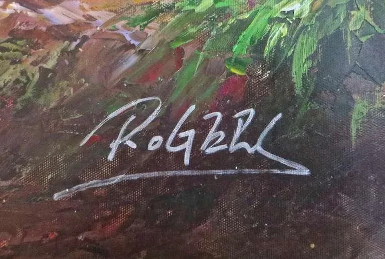 Western Painting Oil on Canvas, Scene of a Roundup, Late 20th Century - 4