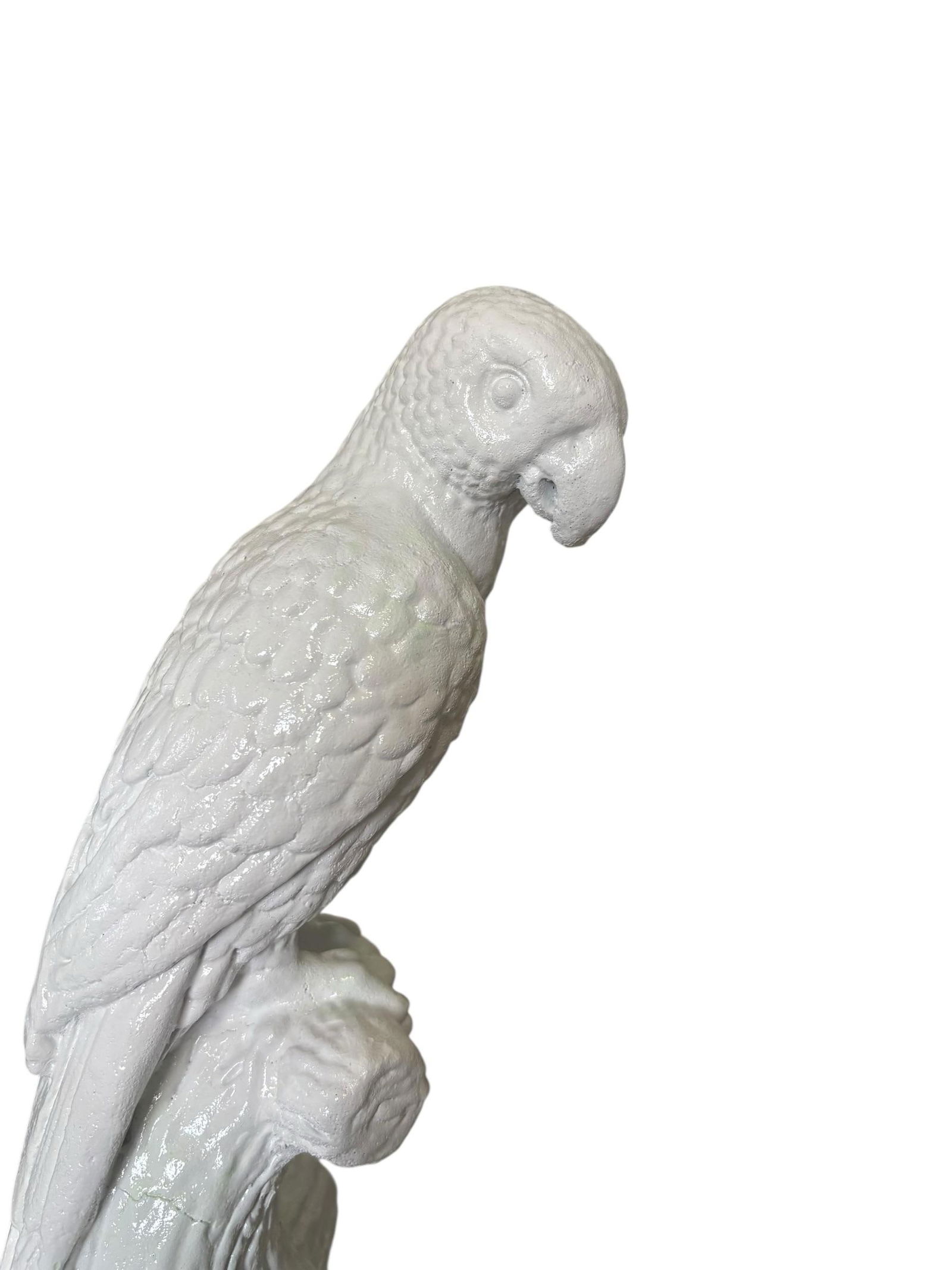 Palm Beach Regency Blanc De Chine White Glazed Parrot Statue Sculpture - 7