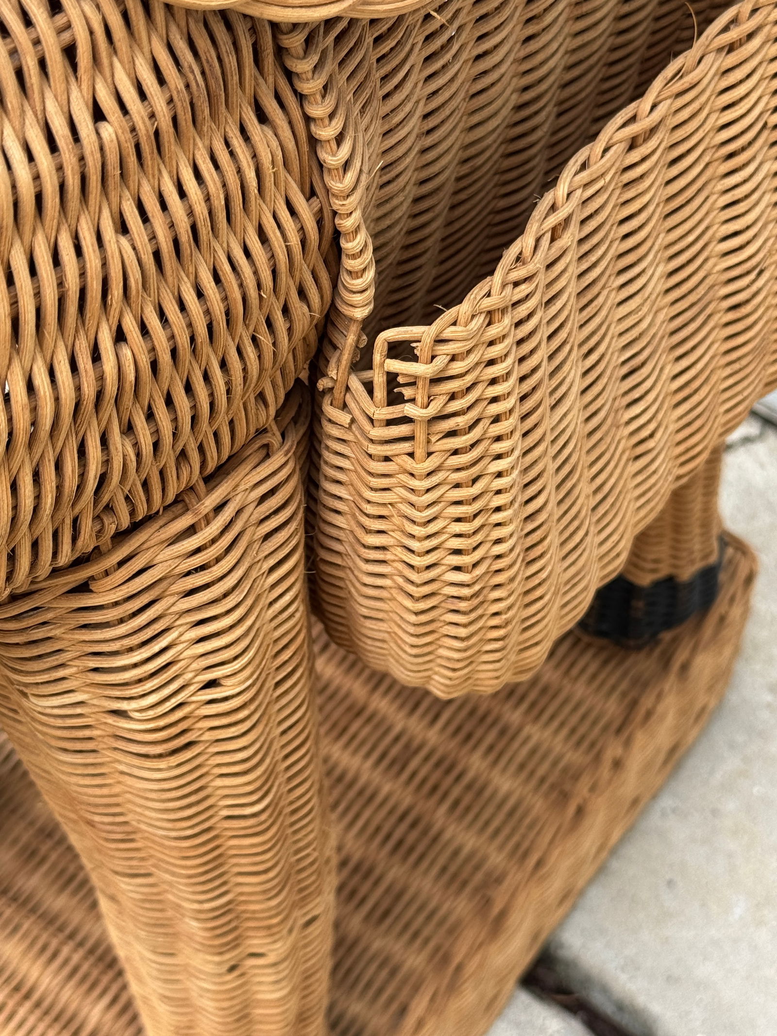 Vintage Wicker Camel Garden Stool - 10