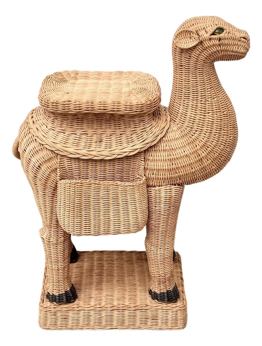 Vintage Wicker Camel Garden Stool (1 of 12)