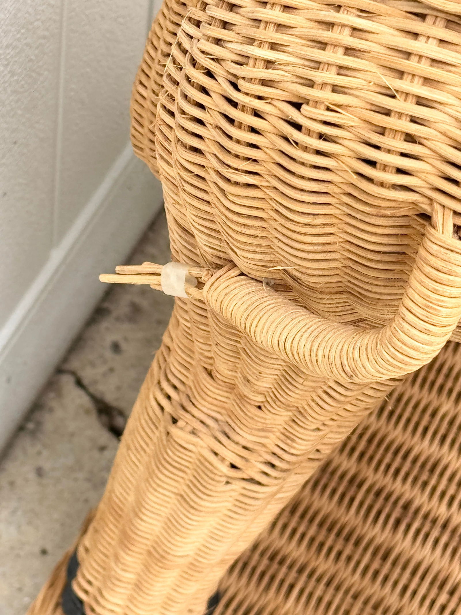 Vintage Wicker Camel Garden Stool - 4