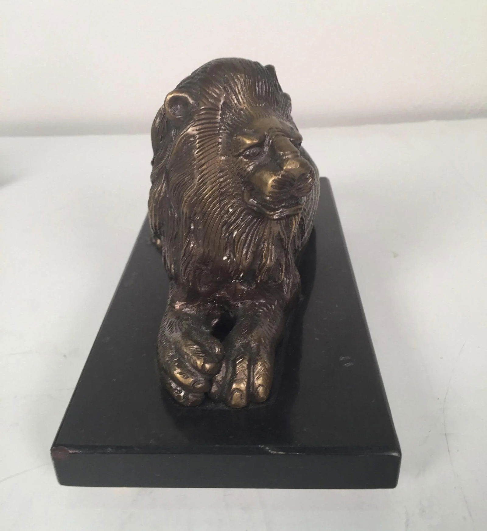 Bronze and Slate Lions - A Pair - 6