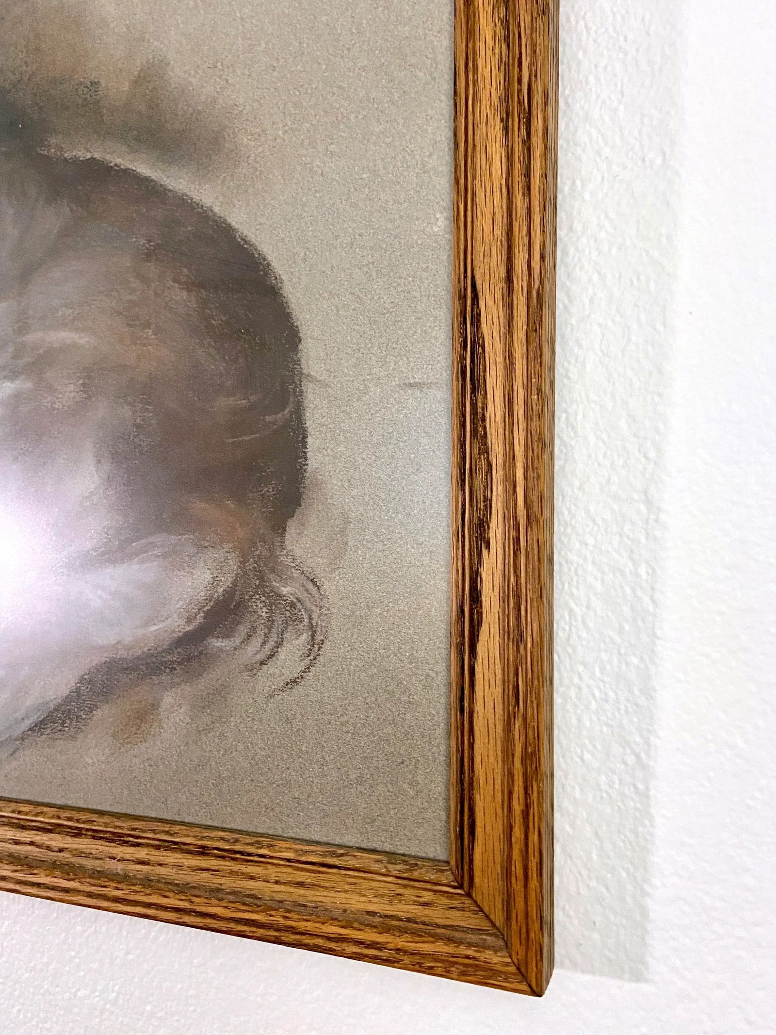 1980s Yorkshire Terrier Dog Portrait Pastel Drawing, Framed - 5