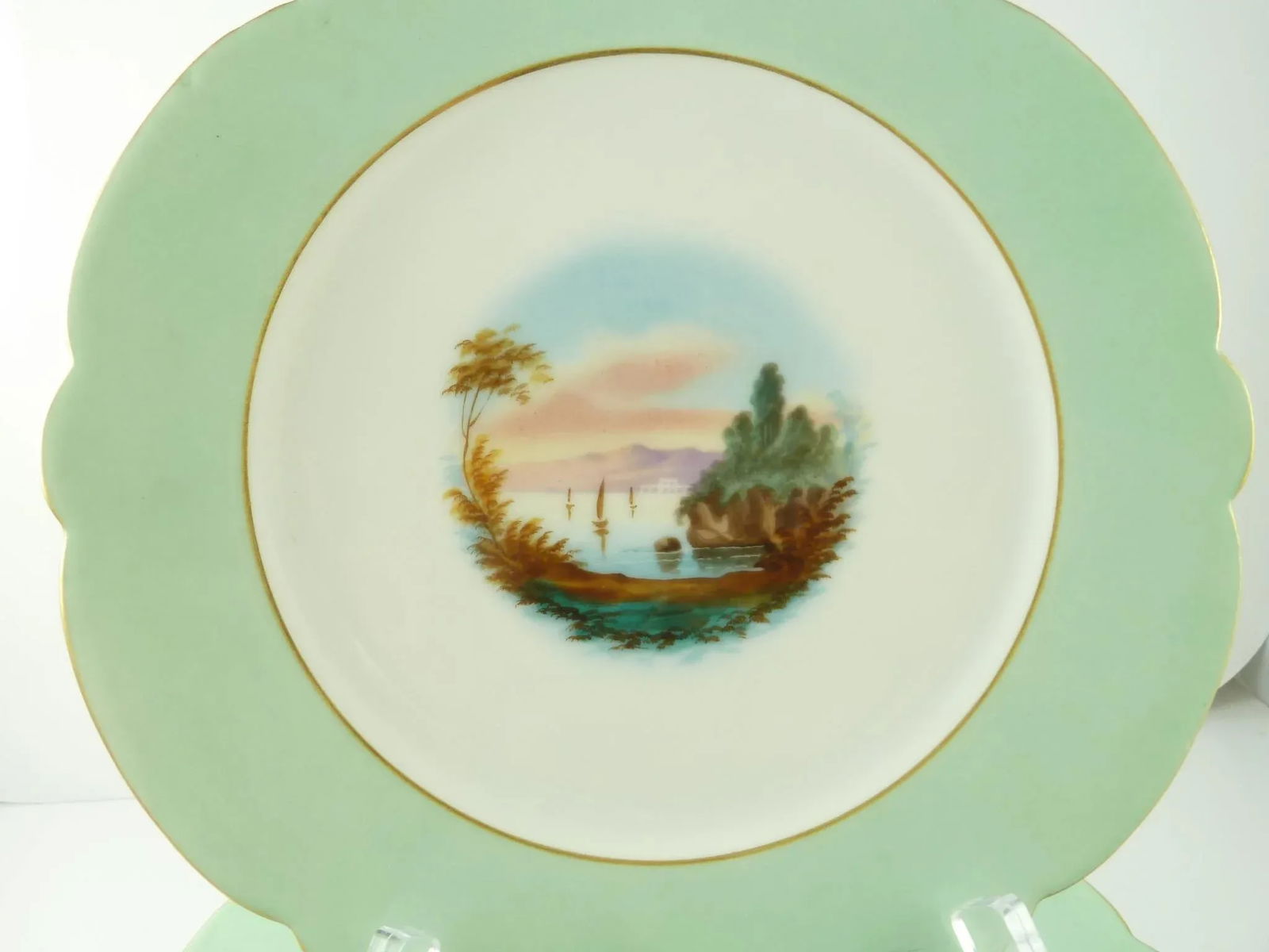 Early 20th Century Old Paris Style Porcelain Hand-Painted Landscape Scenes Cabinet Plates - Set of 5 - 2