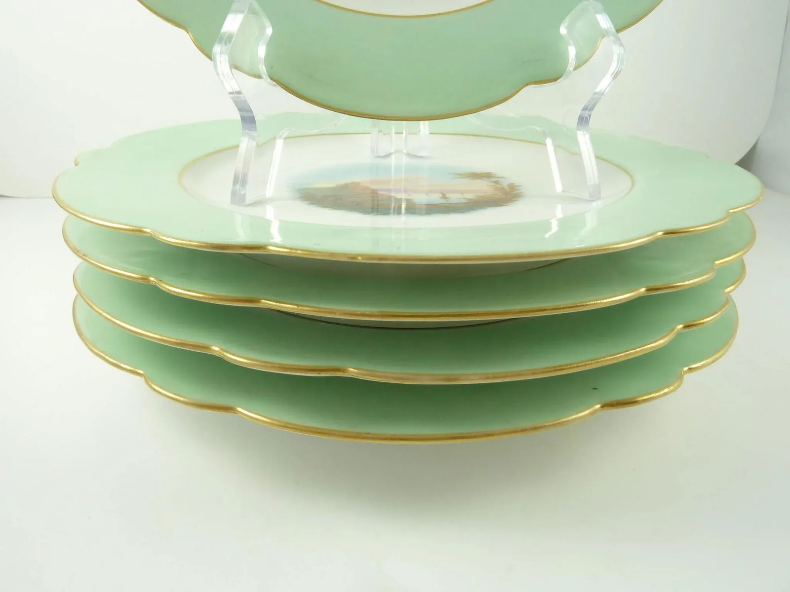 Early 20th Century Old Paris Style Porcelain Hand-Painted Landscape Scenes Cabinet Plates - Set of 5 - 3