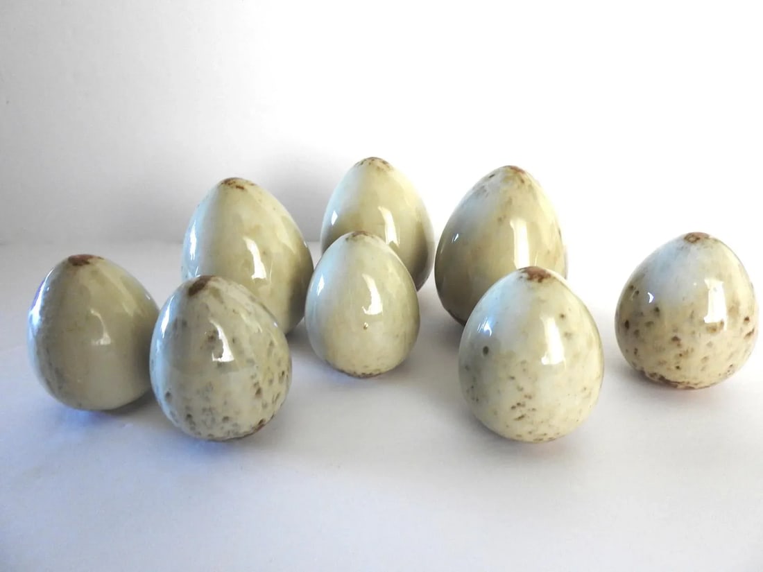 Artisan Studio Made Pottery Easter Eggs - Set of 8 - 3