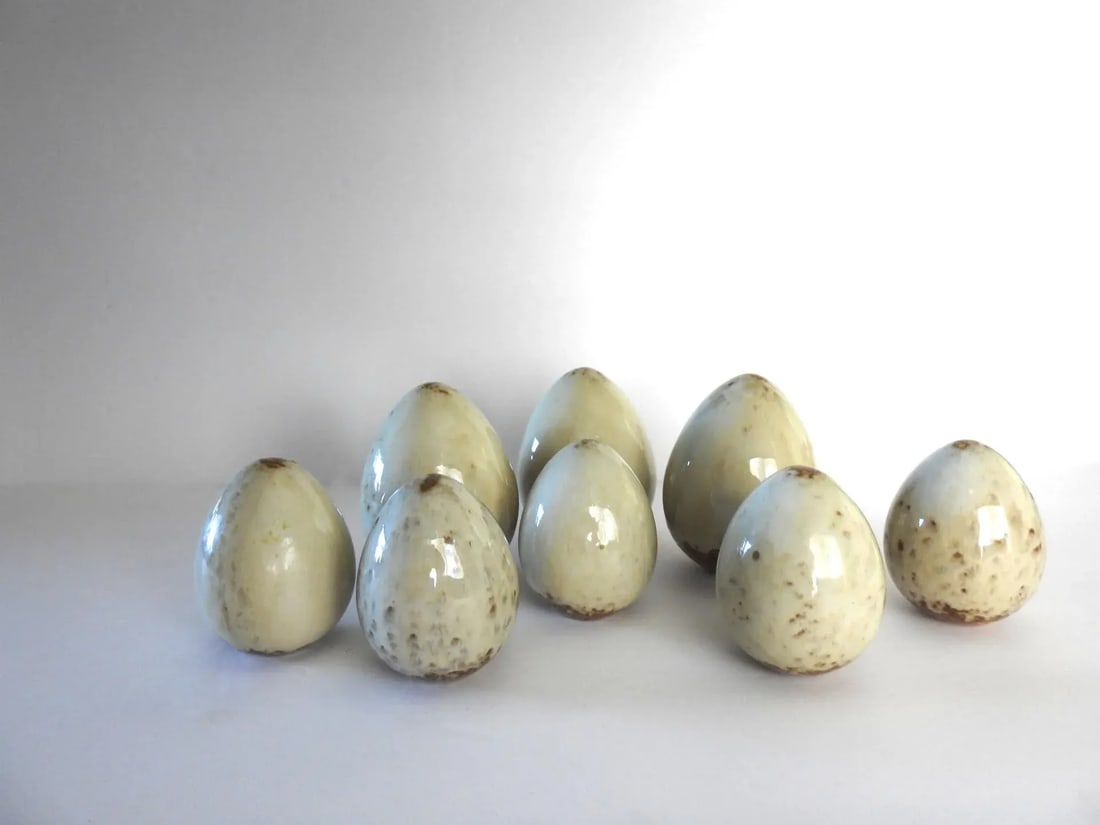 Artisan Studio Made Pottery Easter Eggs - Set of 8 - 4