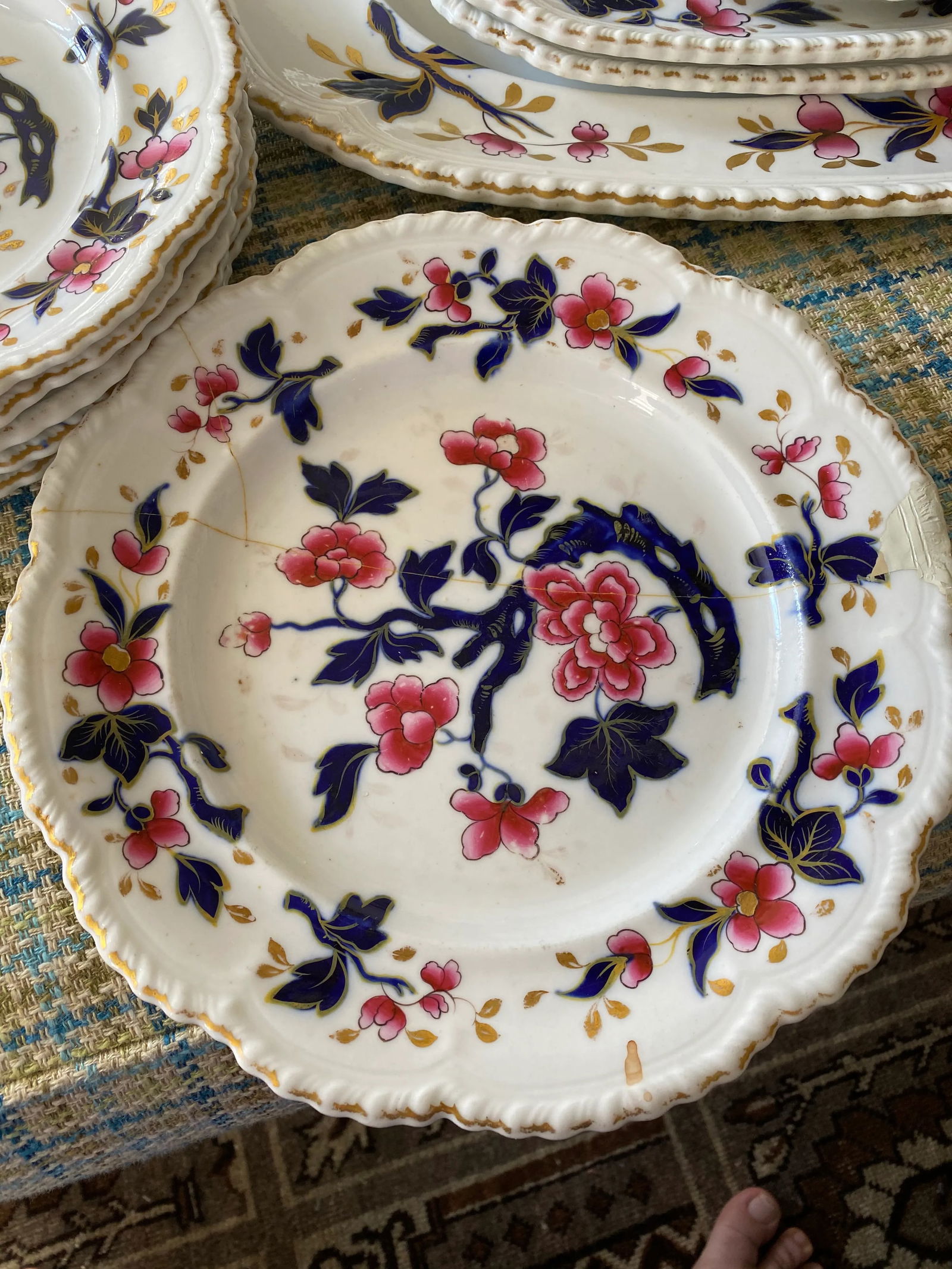 19th Century English Hand Painted China - Set of 33 - 11