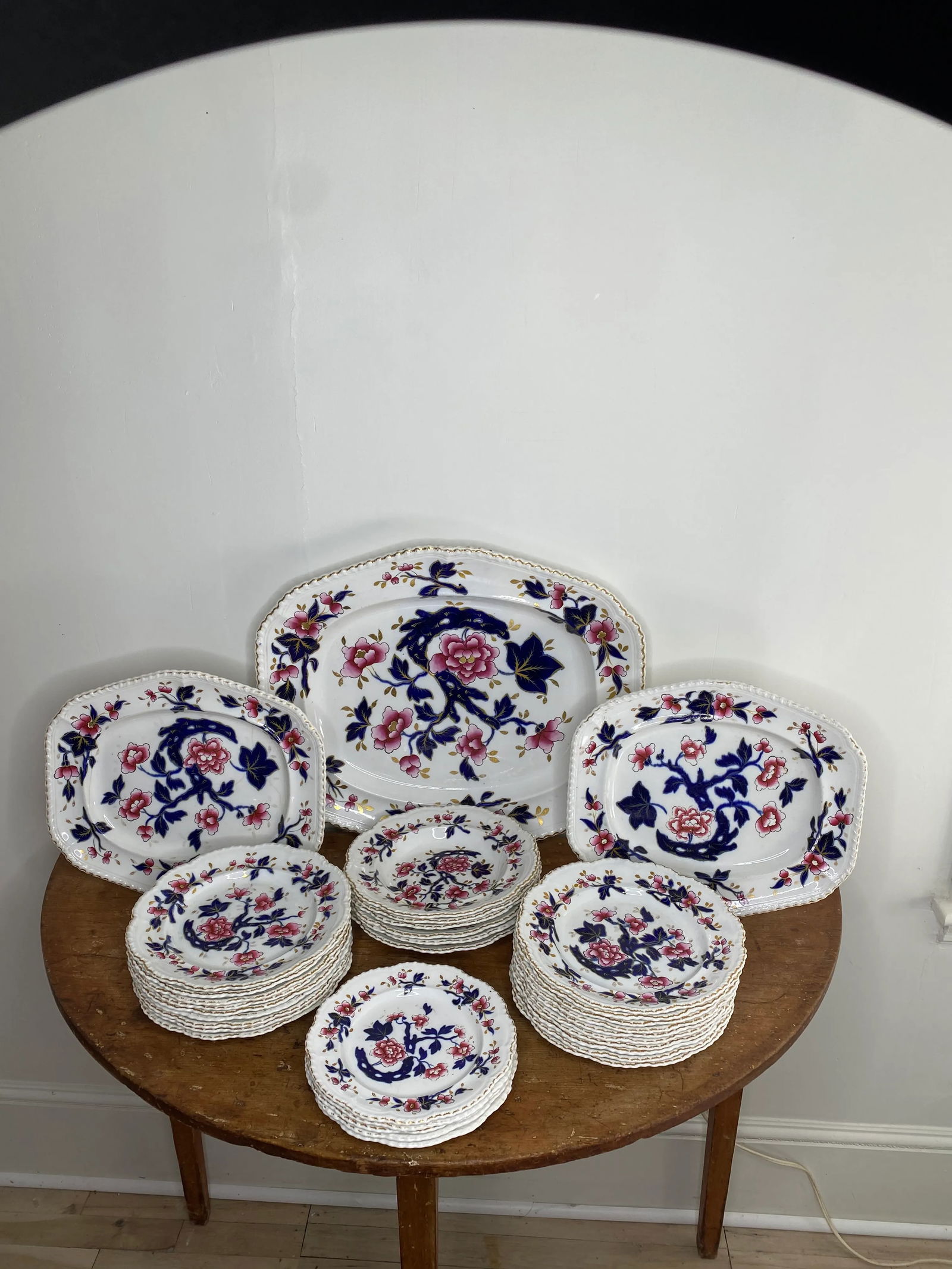 19th Century English Hand Painted China - Set of 33 - 2