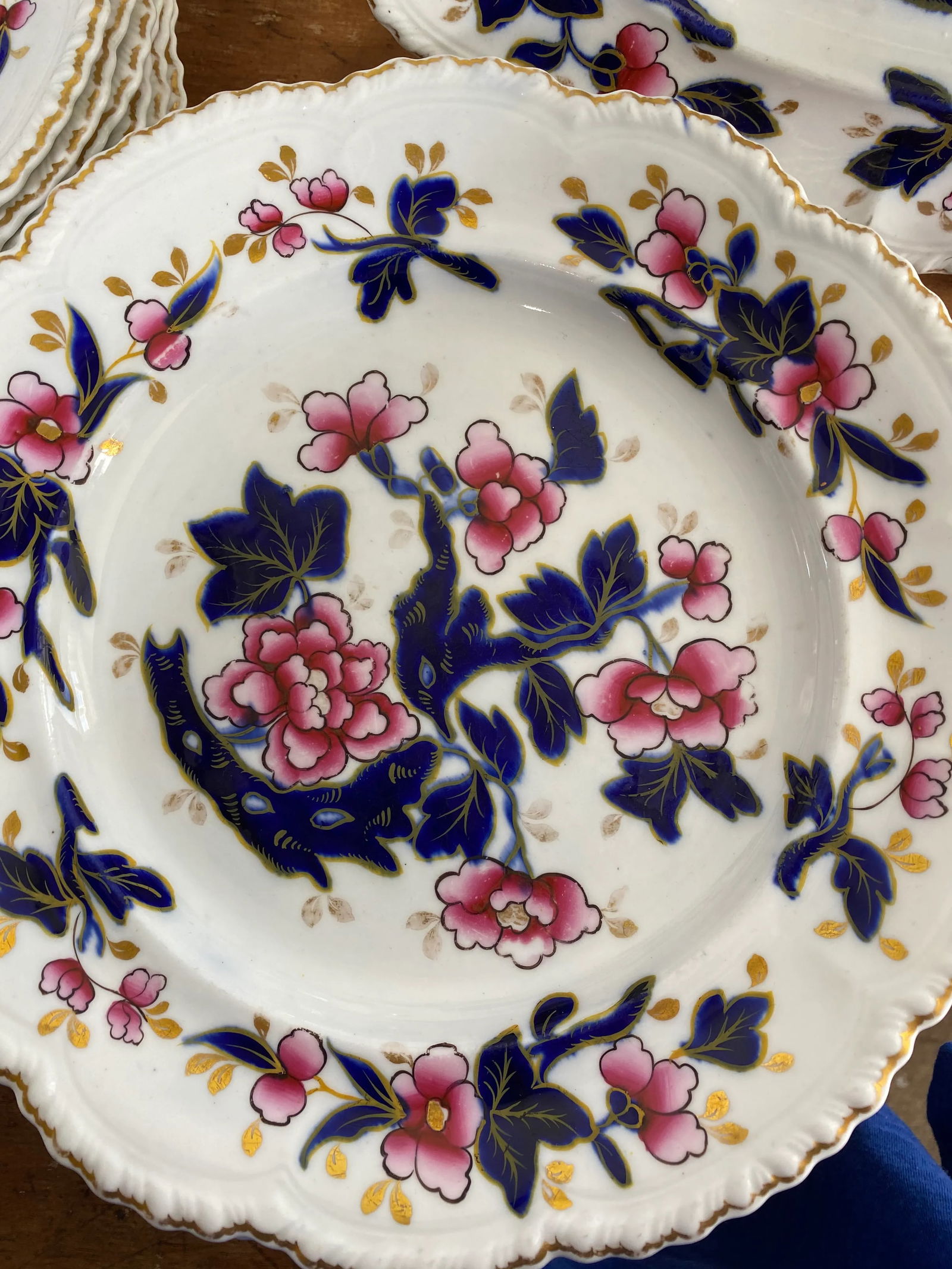 19th Century English Hand Painted China - Set of 33 - 4