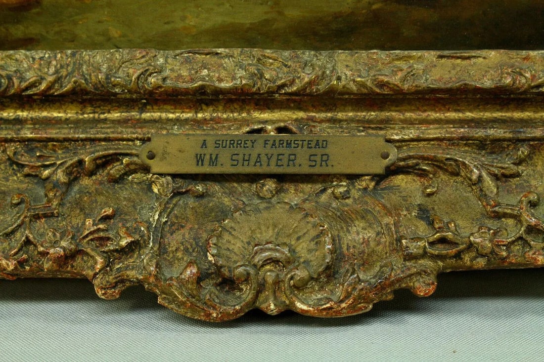 19th Century "A Surrey Farmstead" Oil Painting Attributed to William Shayer Sr., Framed - 11