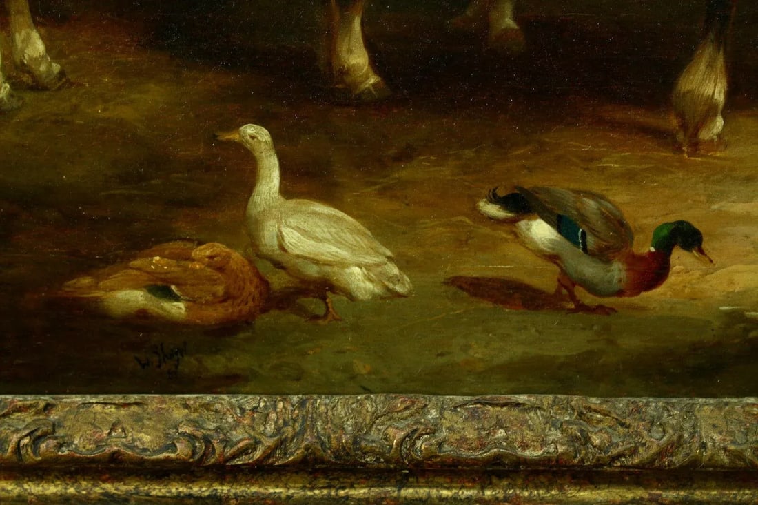 19th Century "A Surrey Farmstead" Oil Painting Attributed to William Shayer Sr., Framed - 3