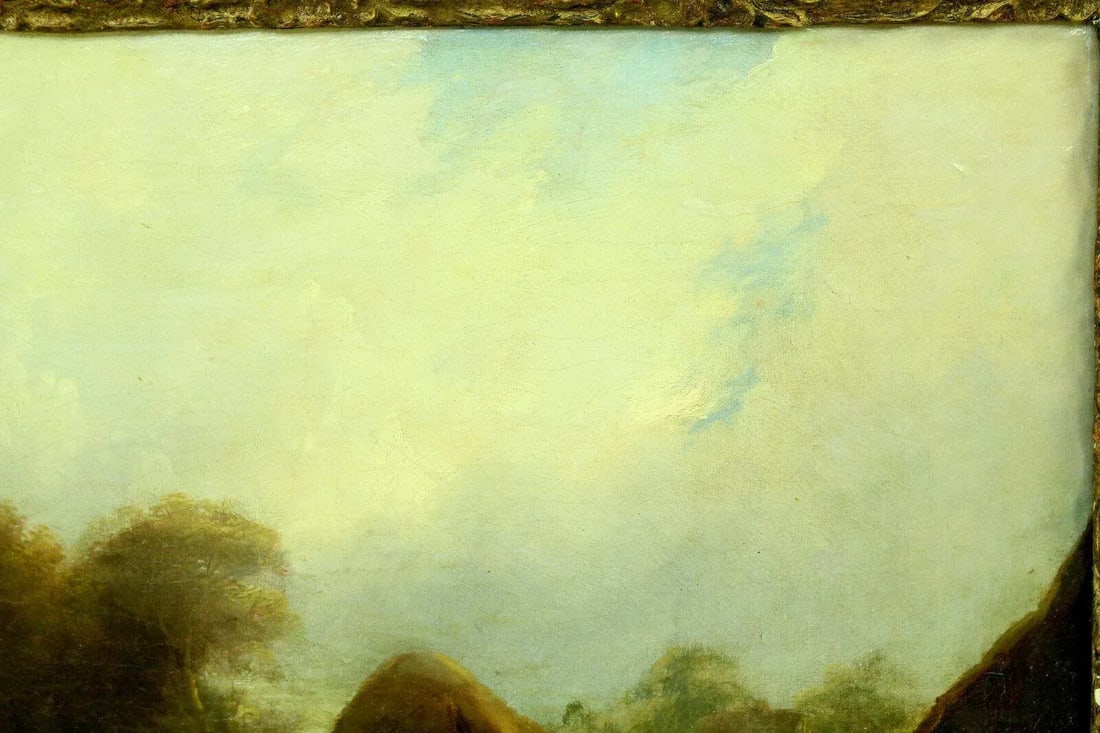 19th Century "A Surrey Farmstead" Oil Painting Attributed to William Shayer Sr., Framed - 5