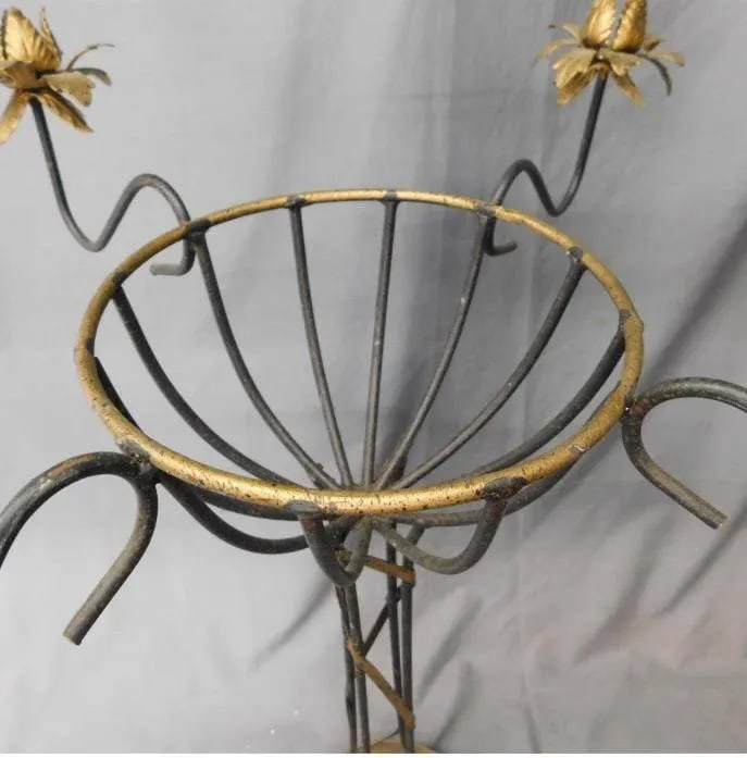 1980s Tole Plant Stand and Candle Holder - 5