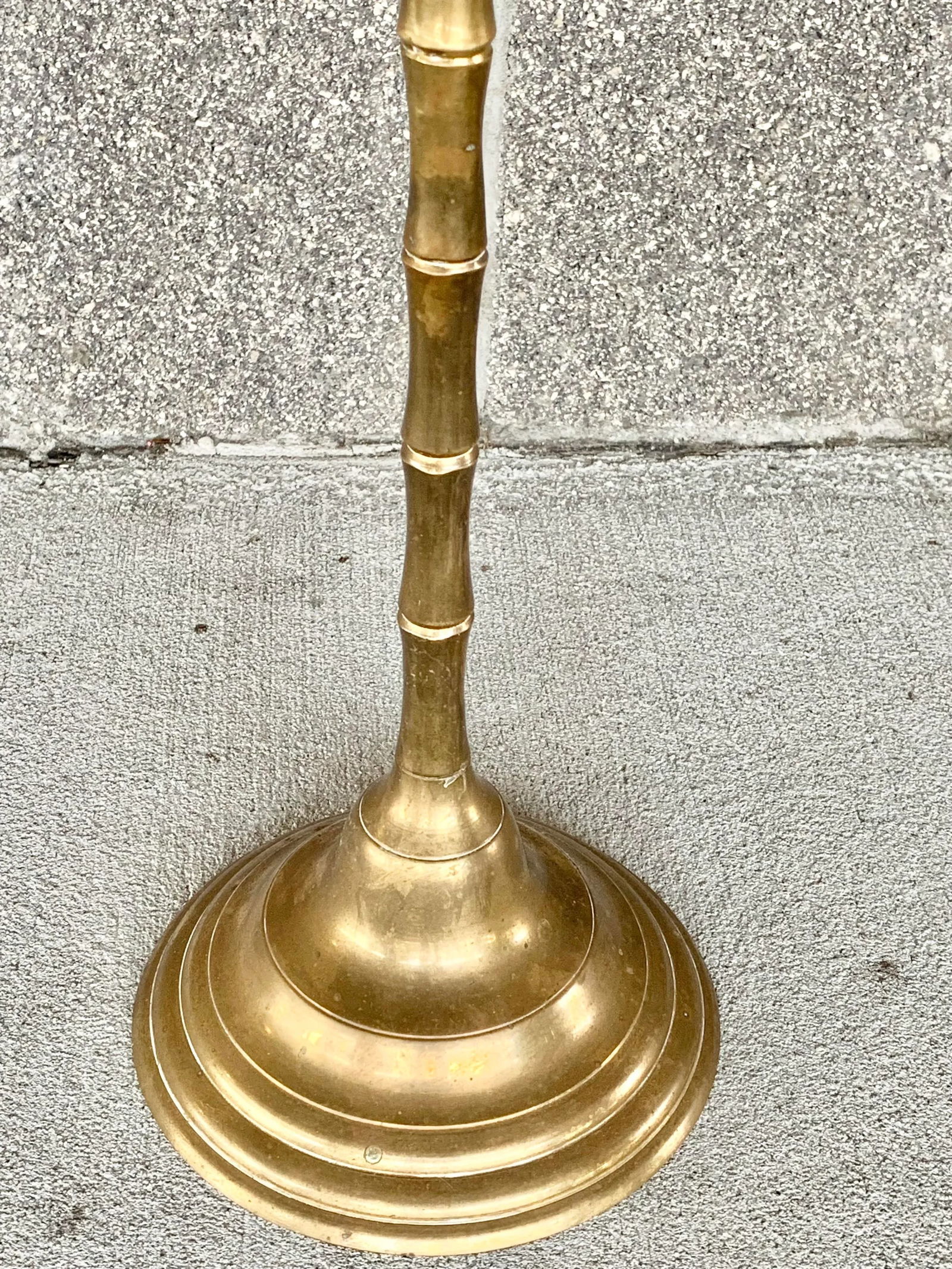 Vintage Two Tier Faux Bamboo Brass Side Table - 9
