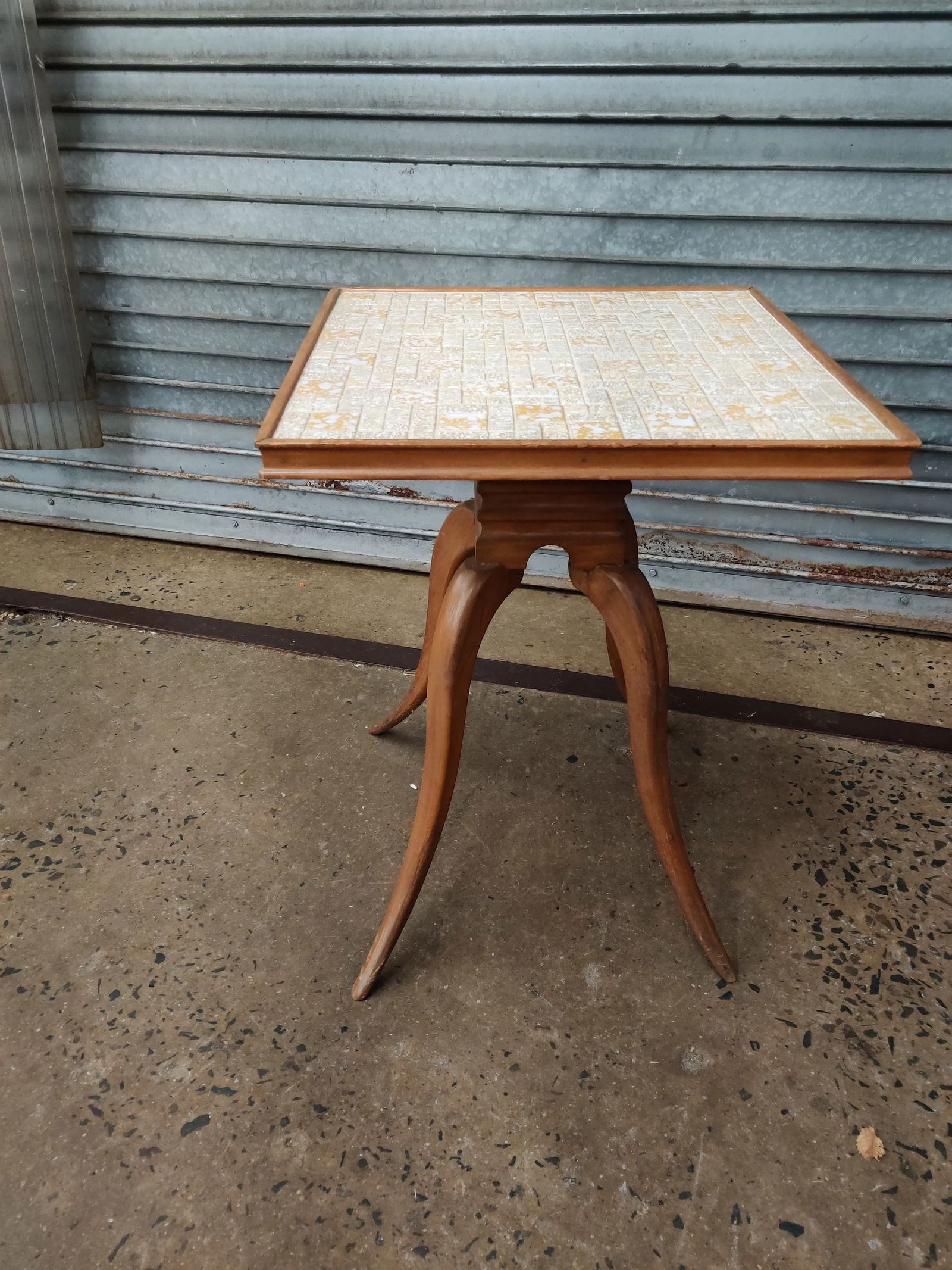 Paul Frankl Sabre Leg Mosaic Tile Top Table - 6