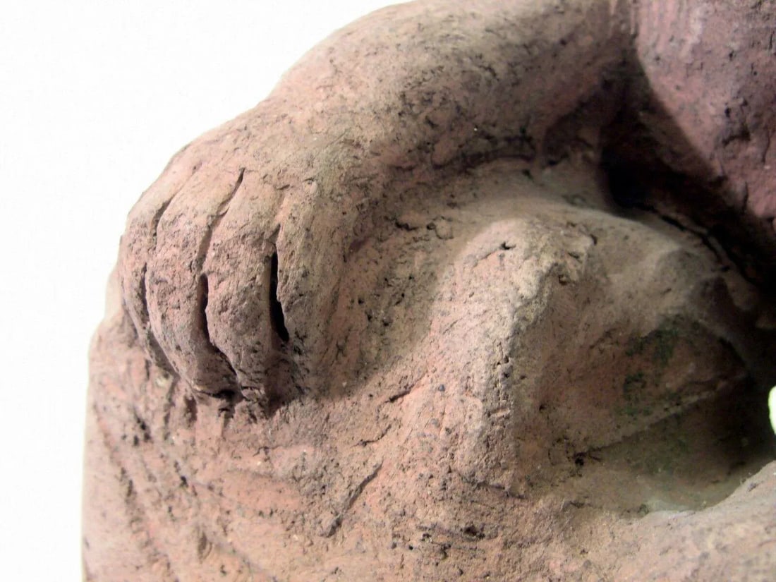 Antique Terracotta Sculpture Statue Figure of a Feline / Lioness - 7