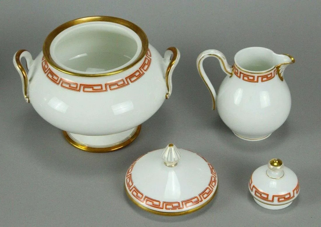 Antique 19th Century Emile Galle Bone China Tea Set for Six- 14 Pieces - 10