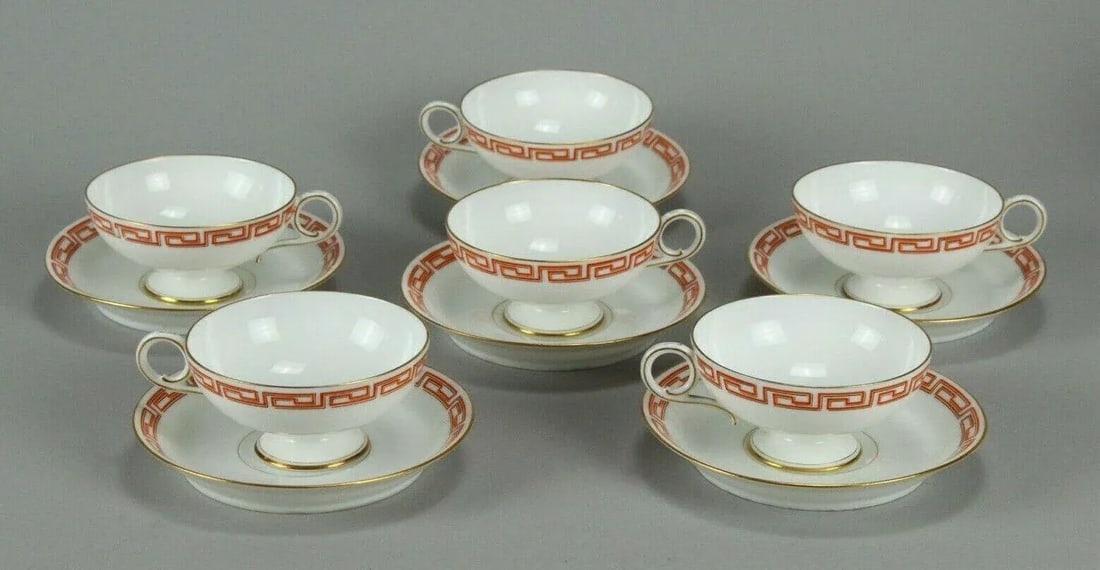 Antique 19th Century Emile Galle Bone China Tea Set for Six- 14 Pieces - 3