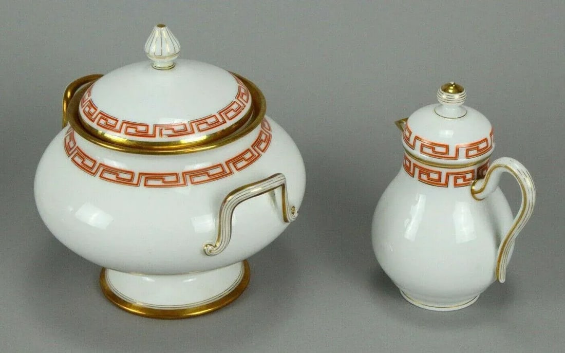 Antique 19th Century Emile Galle Bone China Tea Set for Six- 14 Pieces - 8