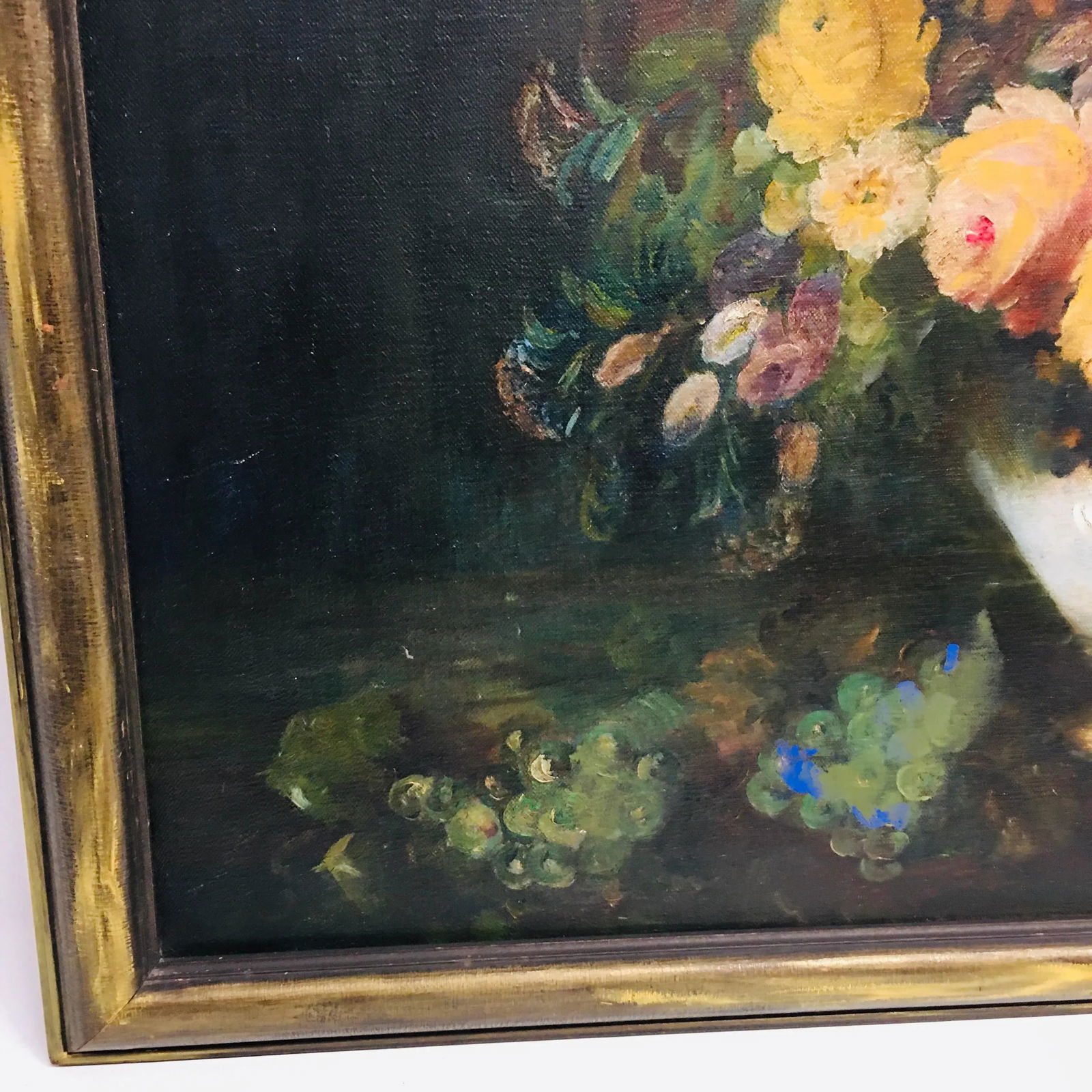 Late 19th Century Floral Still Life with Bird Oil Painting, Framed - 3