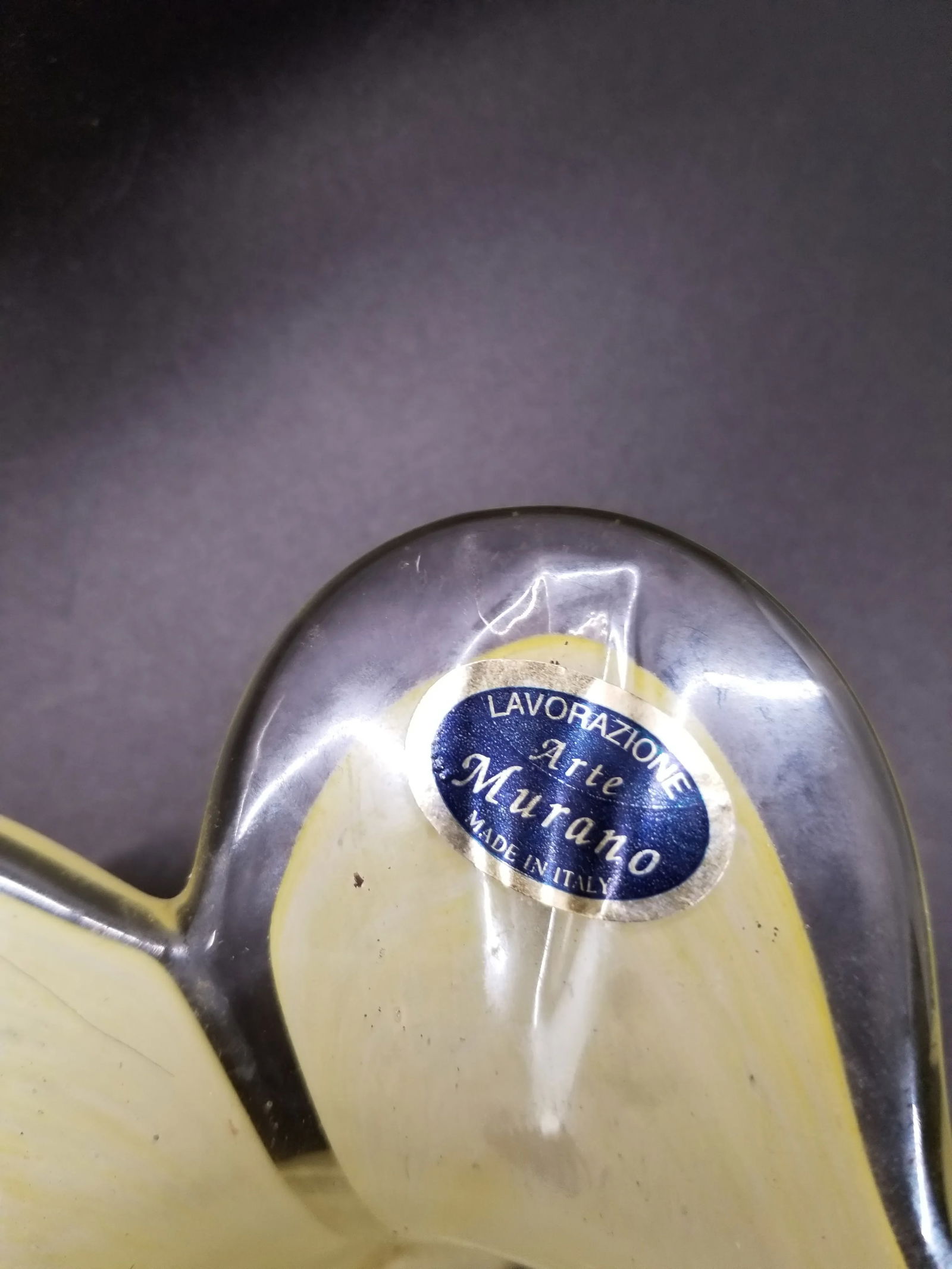 Lavorazione Arte Murano Pale Yellow Italian Glass Petal Dish - 3