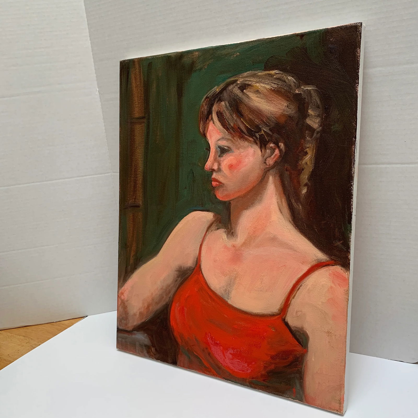 Vintage Original Portrait Painting of a Woman by the Window - 2