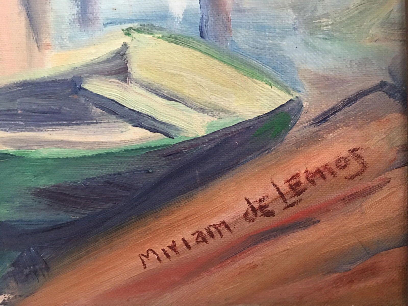 1940s Modernist Industrial Architectural Painting by Miriam De Lemos, Framed - 3