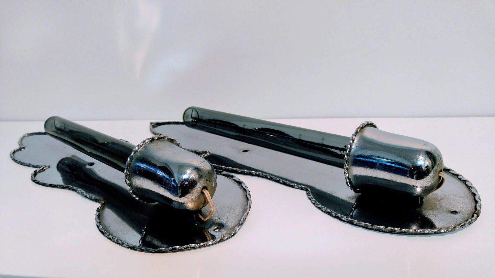 Mid-Century French Sconces in Metal Chrome - a Pair - 4