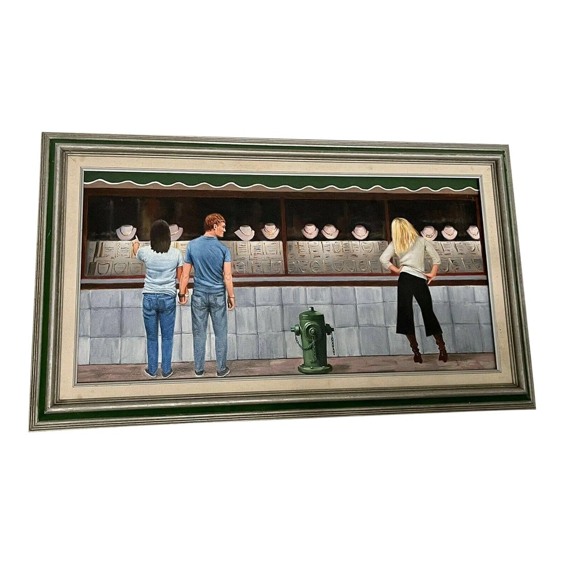 1990s "Greener Grass" Realist Figurative Oil Painting by Irv Rudley, Framed: PALM BEACH ESTATE FIND!!€œGreener Grass" is a wonderful oil painting on canvas by noted South Florida portrait artist Irv Rudley. A skillfully detailed and colorful depiction of a young
