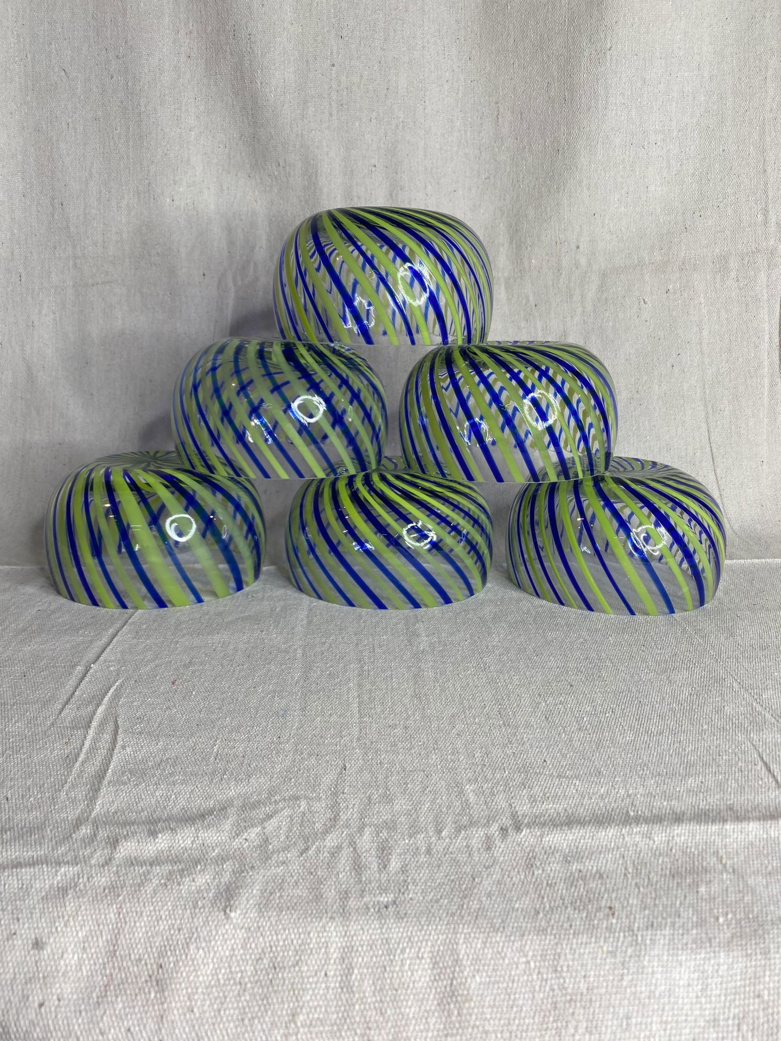 Late 20th Century Venini Style Art Glass Bowls- Set of 6 - 3
