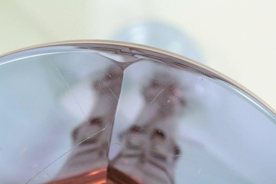 Moser Hand Blown Crystal Candlestick Alexandrit Glass Signed - 8