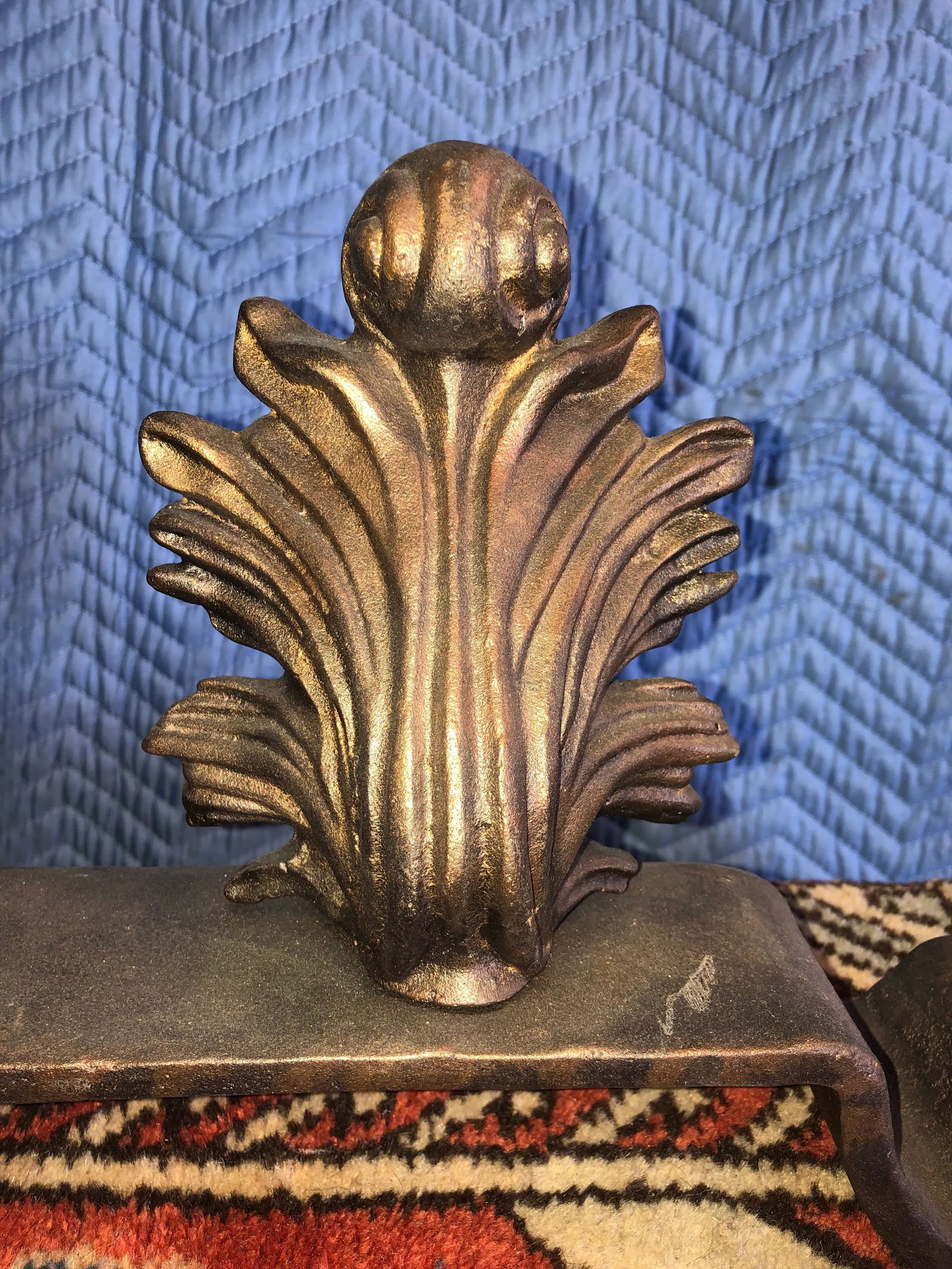 Late 20th Century Bronze Finish Iron Fireplace Front - 2