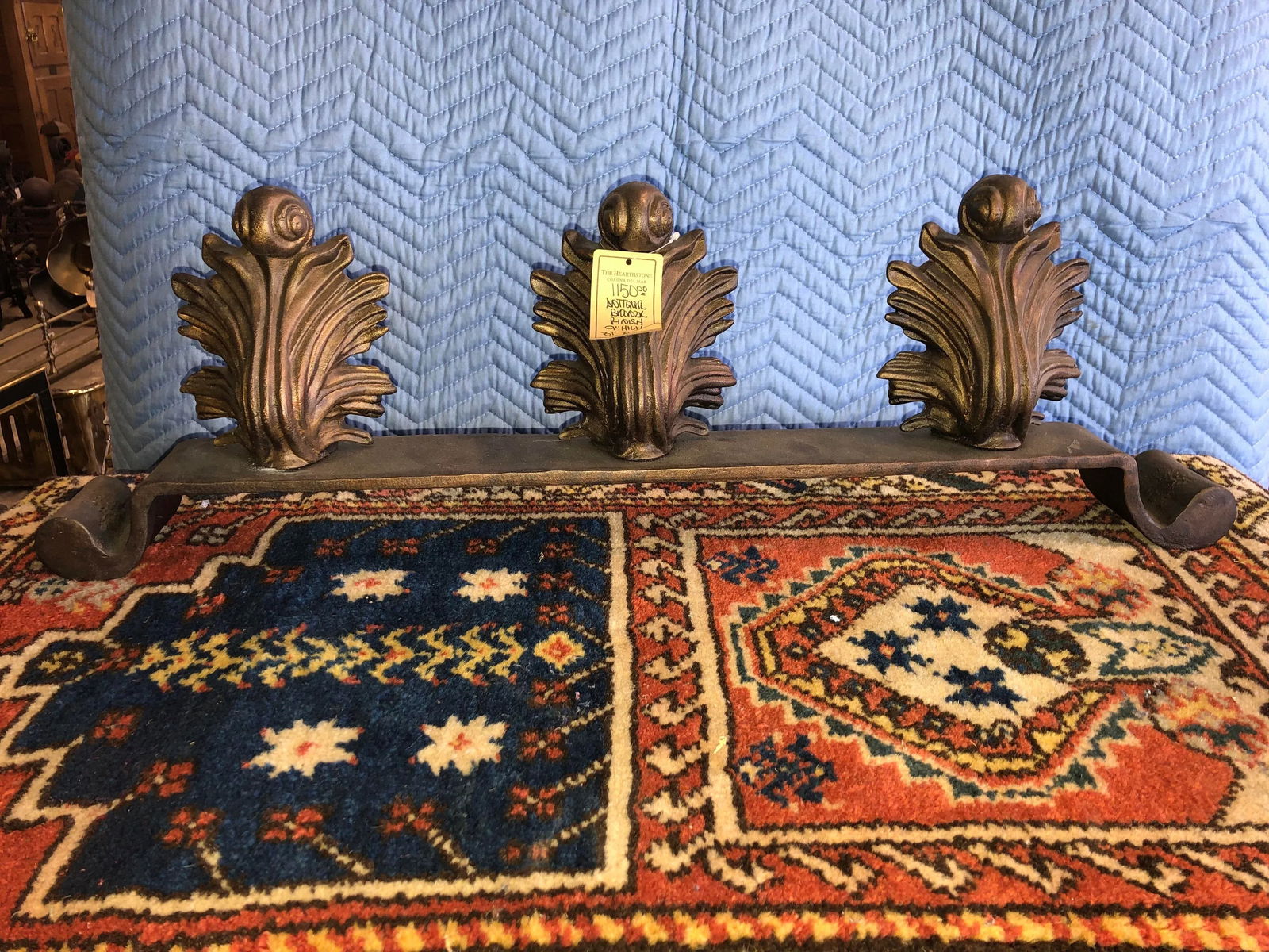 Late 20th Century Bronze Finish Iron Fireplace Front - 7