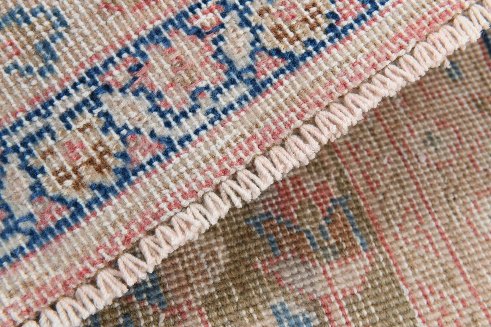 Vintage Pastel Light Pink Floral Design Rug - 11