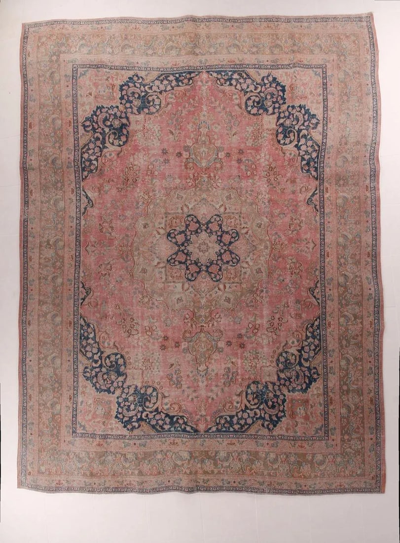 Vintage Pastel Light Pink Floral Design Rug - 13