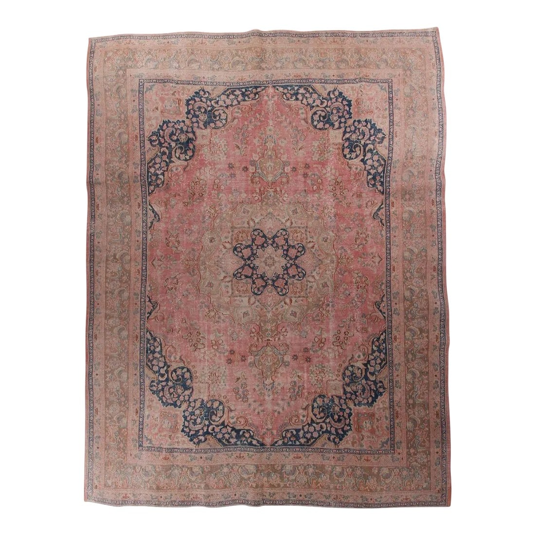 Vintage Pastel Light Pink Floral Design Rug (1 of 13)