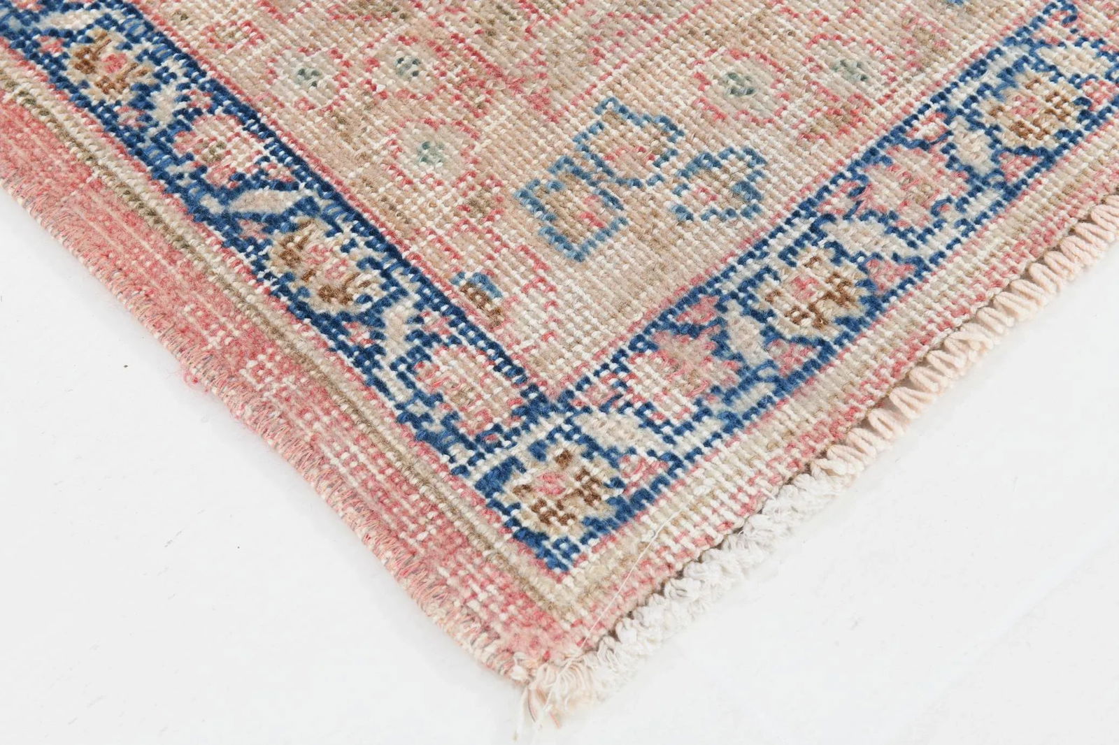 Vintage Pastel Light Pink Floral Design Rug - 9