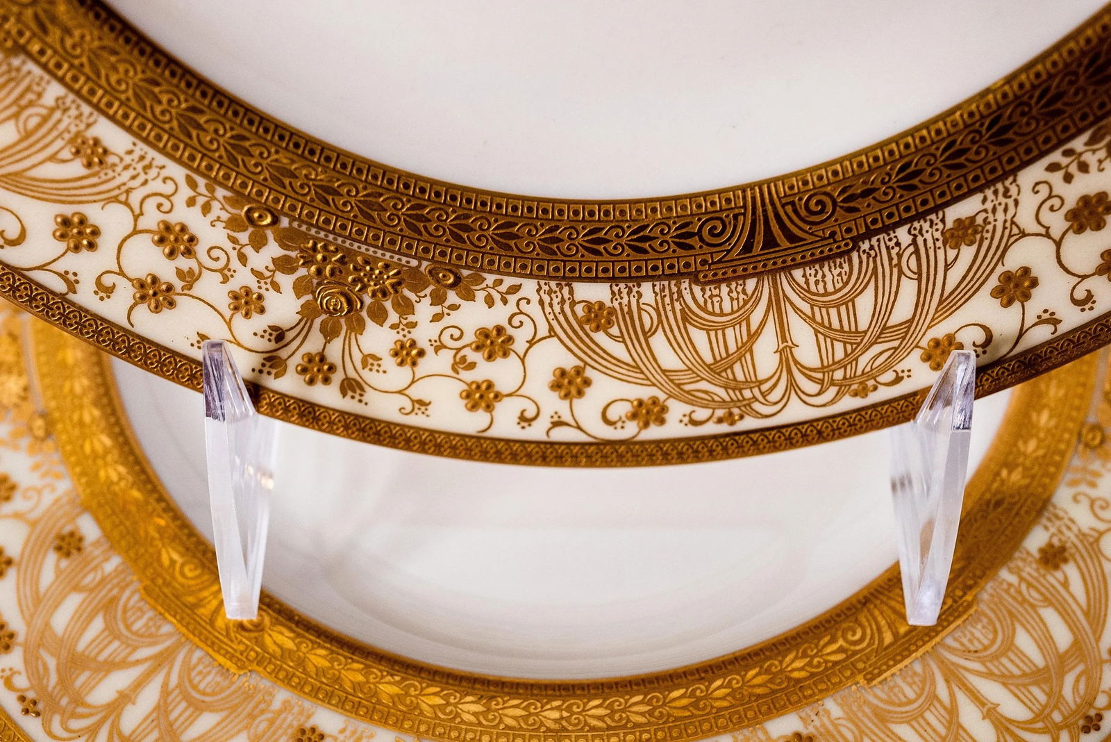 Antique Gilt Encrusted Dessert-Lunch Plates for Marshall Fields Chicago - Set of 12 - 4