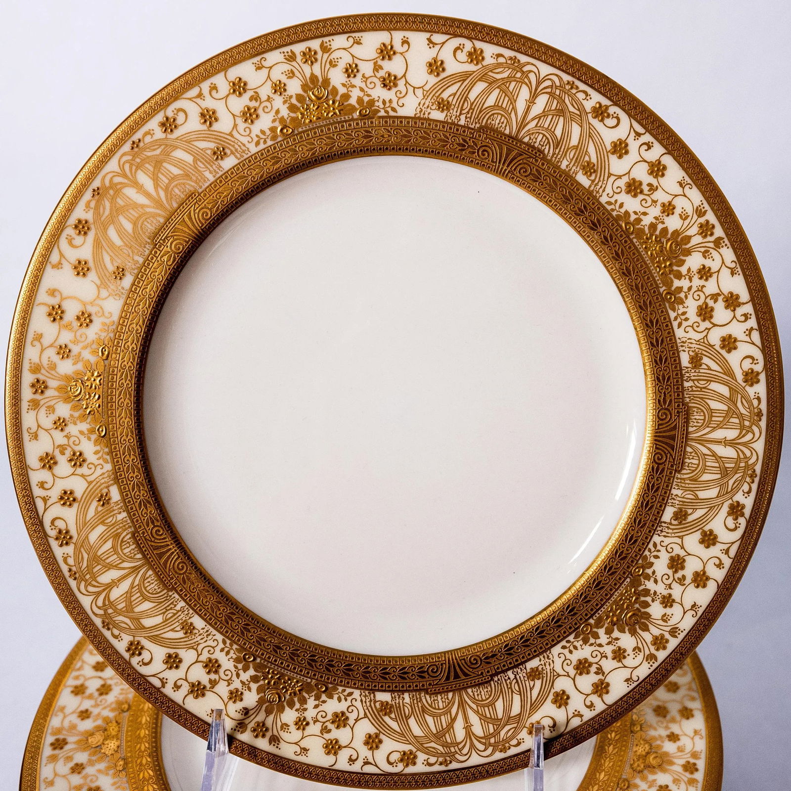 Antique Gilt Encrusted Dessert-Lunch Plates for Marshall Fields Chicago - Set of 12 - 5