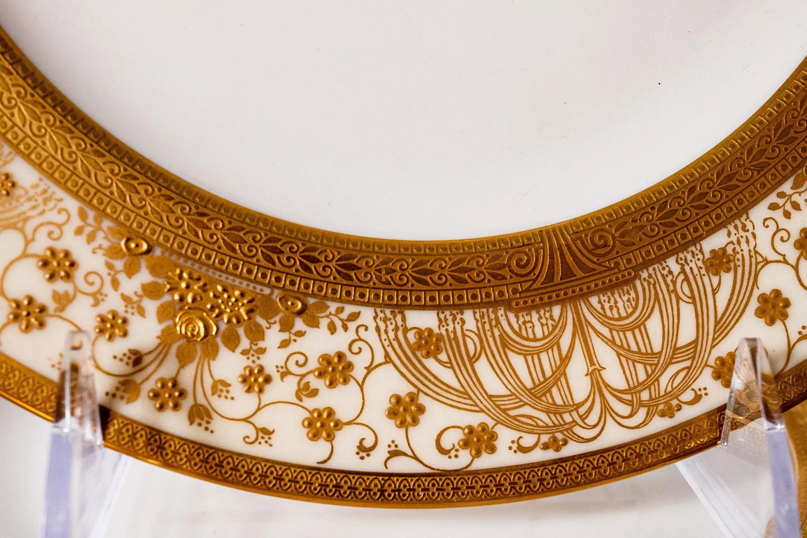 Antique Gilt Encrusted Dessert-Lunch Plates for Marshall Fields Chicago - Set of 12 - 7