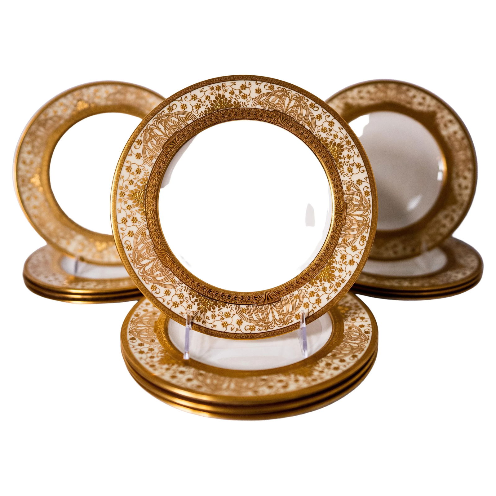 Antique Gilt Encrusted Dessert-Lunch Plates for Marshall Fields Chicago - Set of 12 - 9