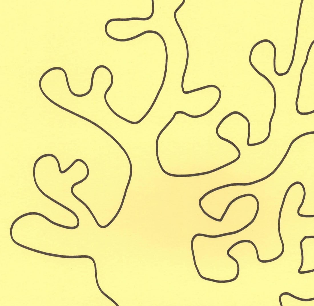 Contemporary Minimalist Coral Still Life Ink Drawing on Paper by CL Auker - 2