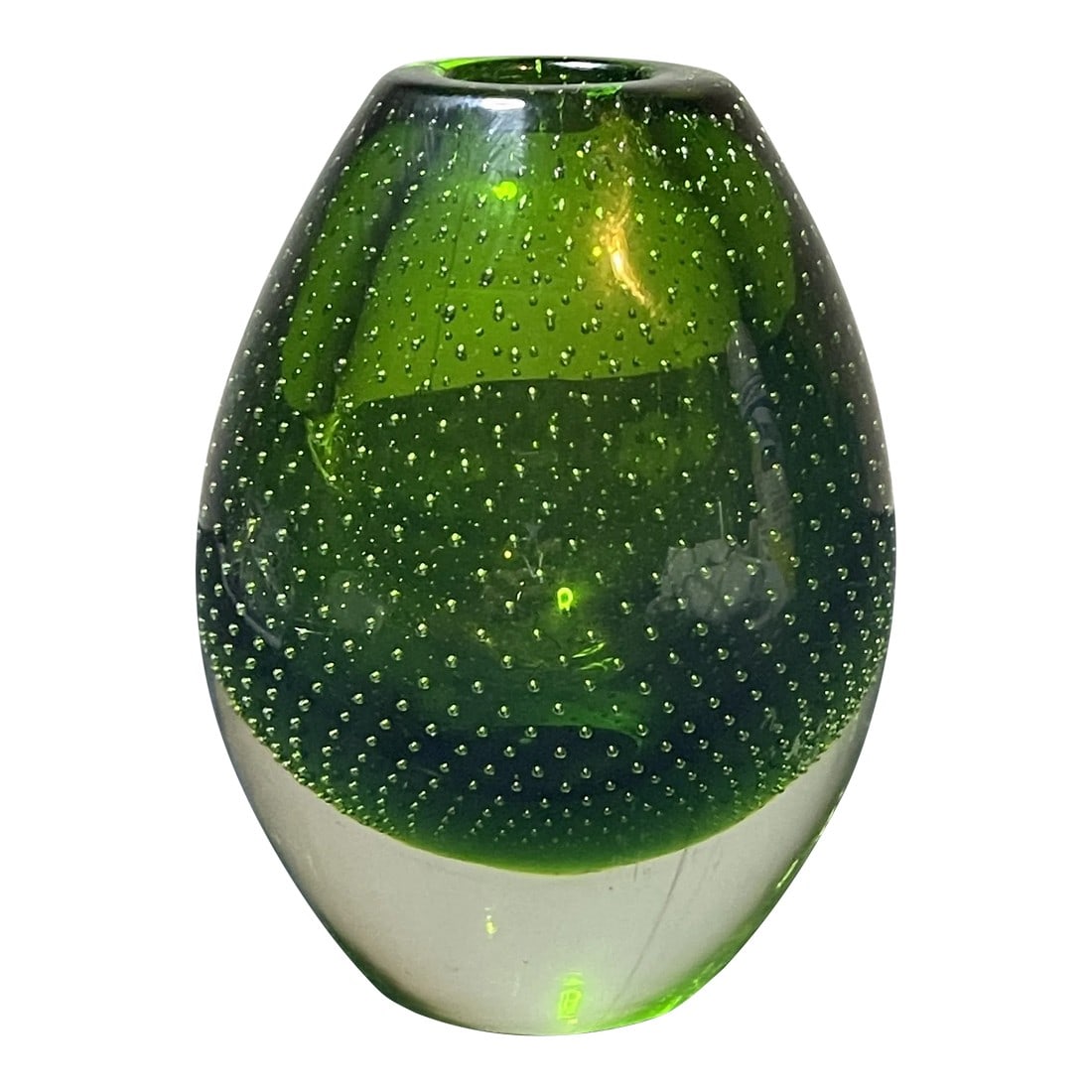 1950s Finnish Bullicante Summerso Hand-Blown Controlled Bubble Glass Bud Vase (1 of 6)