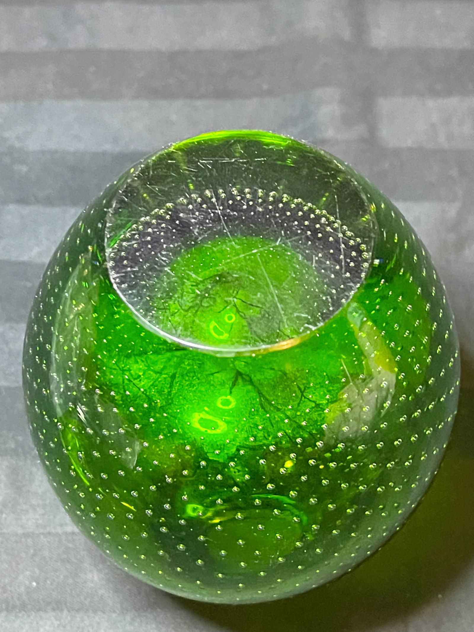 1950s Finnish Bullicante Summerso Hand-Blown Controlled Bubble Glass Bud Vase - 5