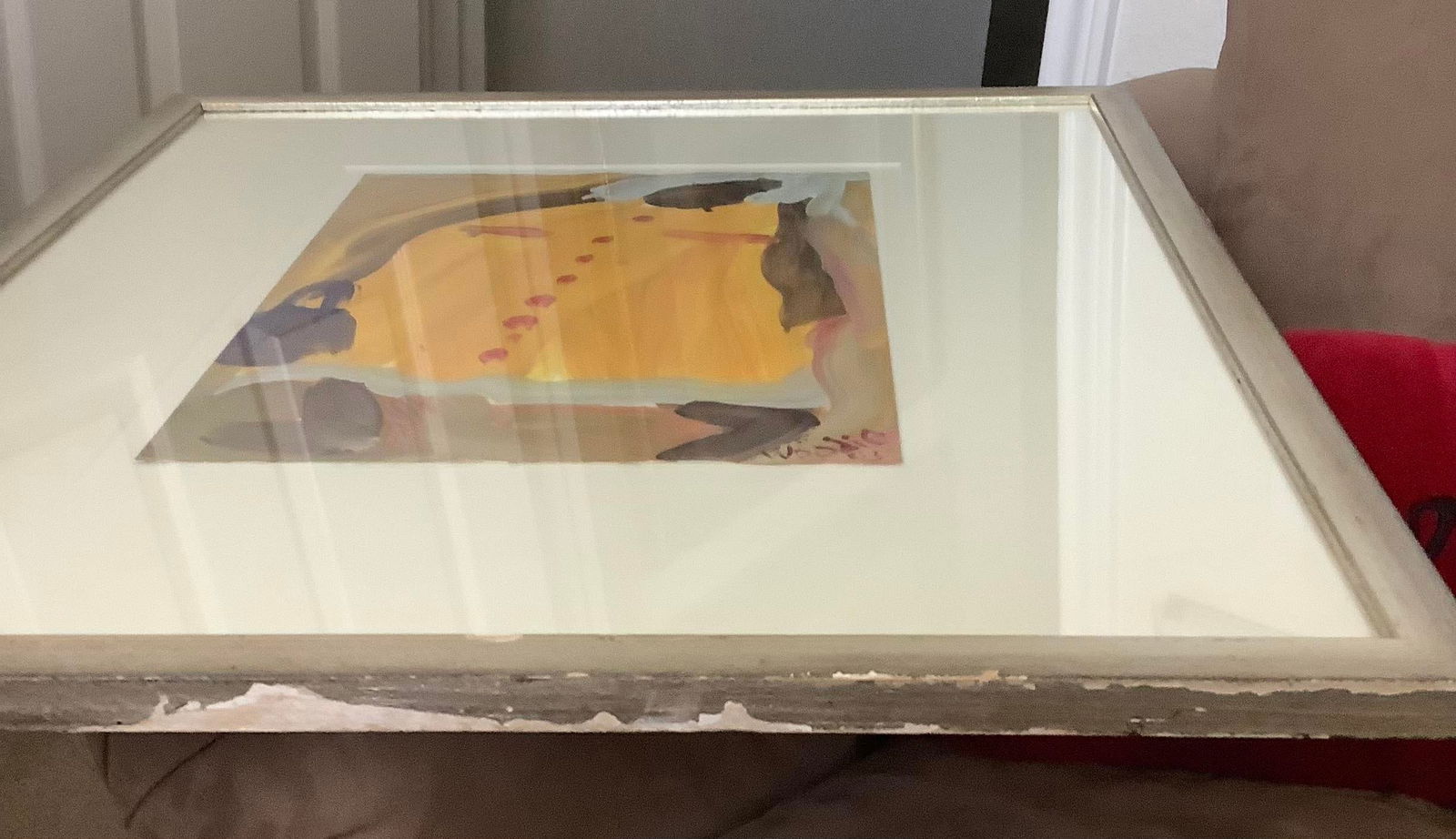 Signed Woodie Long African American Folk Art "Abstract Granny" Framed 2005 Painting - 10