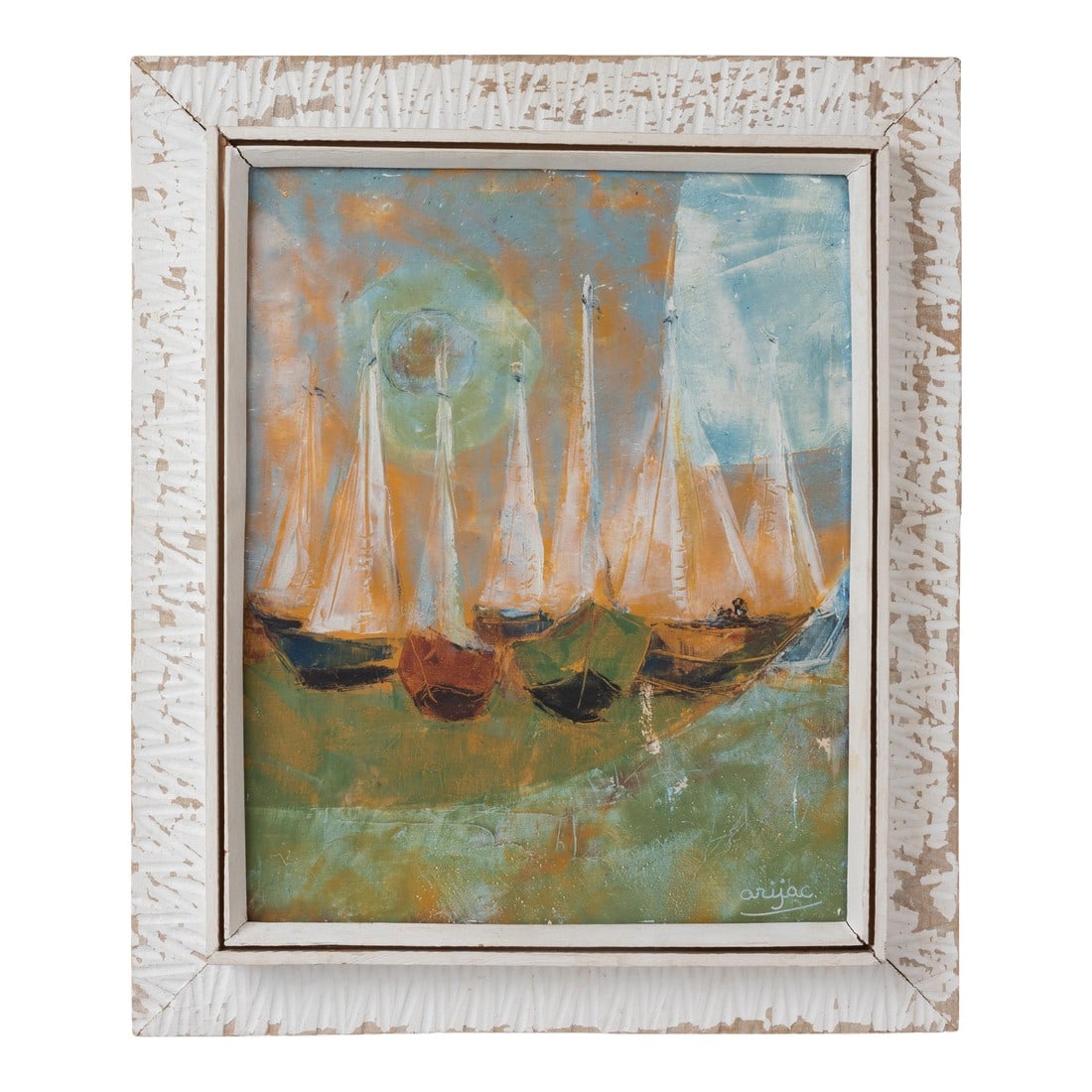 1960s "La Ratroche" Haitian Giclee Painting Signed Arijac (1 of 10)