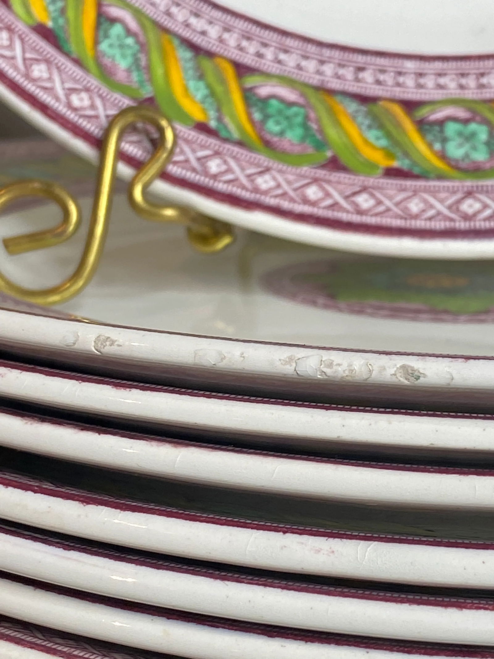 Antique Set of 12 Wedgwood Hand -Painted Plates - 8